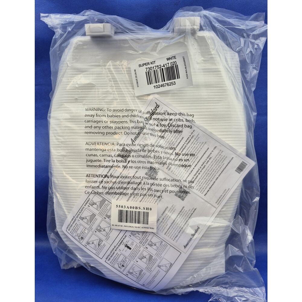 American Standard Alpine White Elongated Toilet Seat Closed Front SEALED